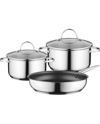 Bosch pot set HEZ9SE030, for induction (stainless steel, 3-part)