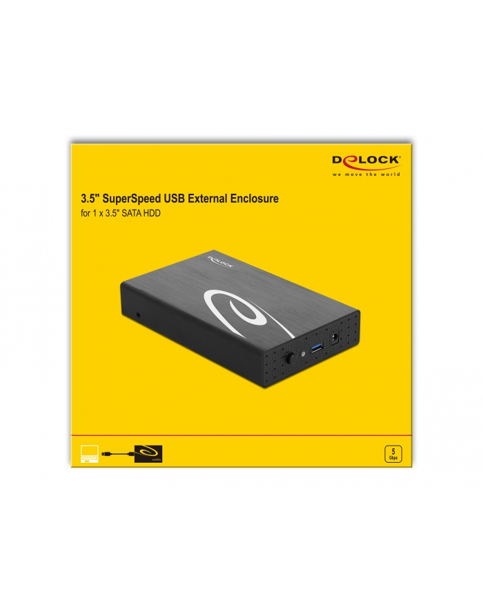 DeLOCK external enclosure for 3.5 ? SATA HDD with SuperSpeed USB, drive enclosure główny