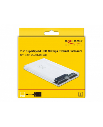 DeLOCK external enclosure for 2.5 ''SATA HDD / SSD with SuperSpeed USB 10 Gbps (USB 3.1 Gen 2), drive enclosure nr 1