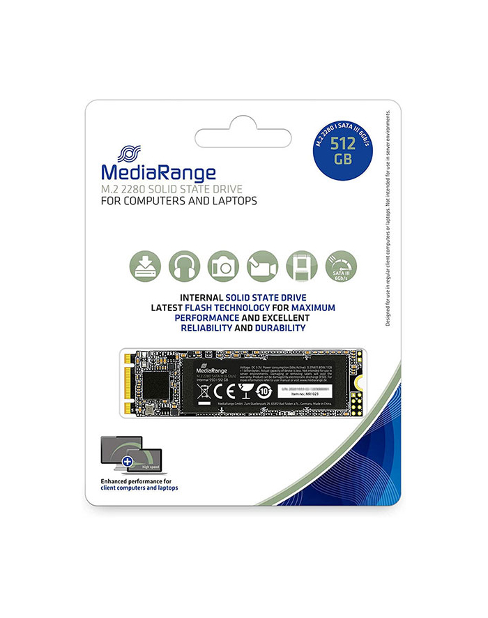 MediaRange MR1023 512 GB, SSD (SATA 6 Gb / s, M.2 2280) główny
