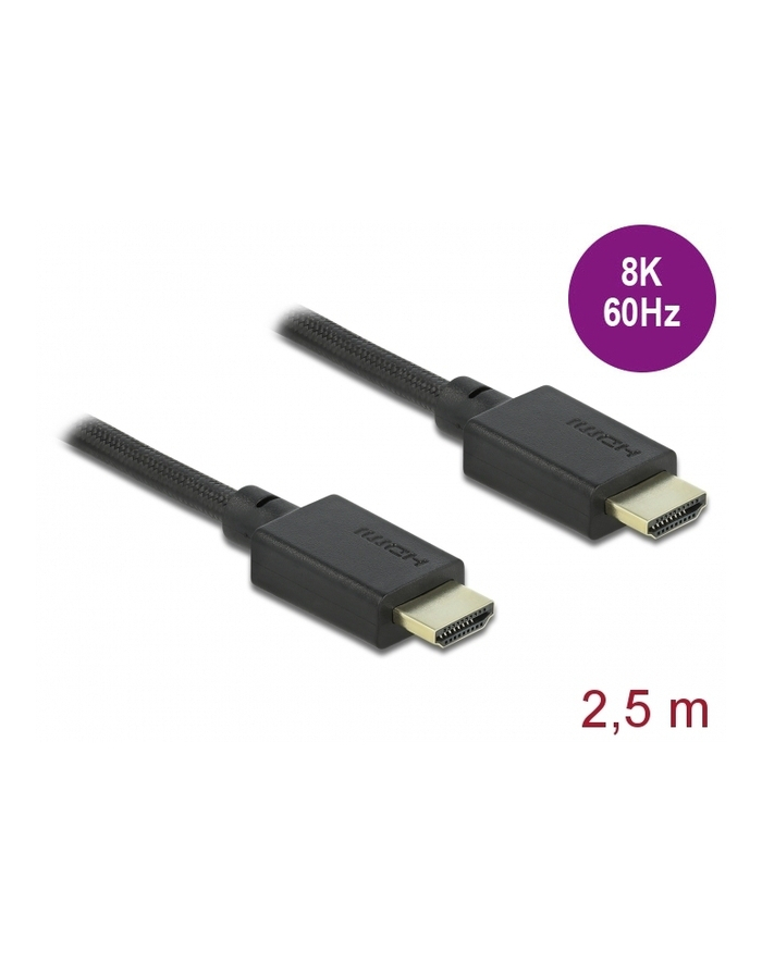 DeLOCK High Speed HDMI cable 48 Gbps 8K 60Hz (black, 2.5 meters) główny