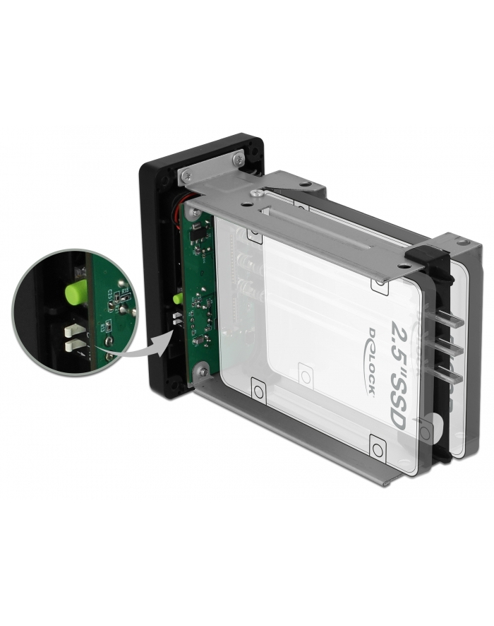 DeLOCK 42607 storage drive enclosure HDD/SSD enclosure Black, Grey 2.5'', Drive cases główny