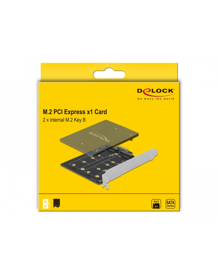 DeLOCK PCI Express x1 card to 2 x internal M.2 Key B, adapter główny