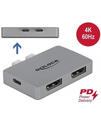 DeLOCK Dual DisplayPort adapter with 4K 60Hz and PD 3.0 for MacBook