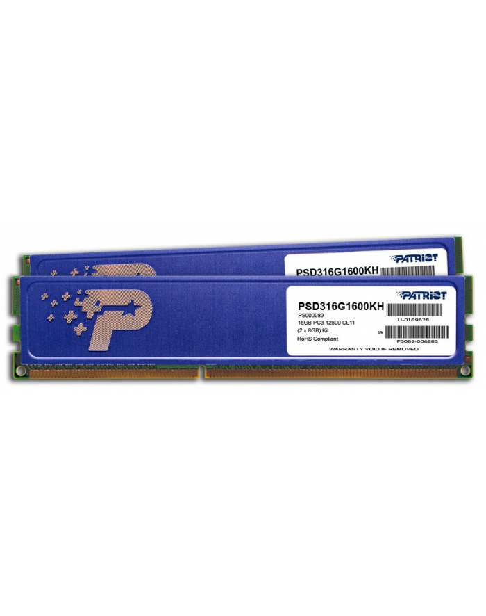 Patriot DDR3 - 16 GB -1600 - CL - 11 - Dual Kit, Signature Line (black, PSD316G1600KH) główny