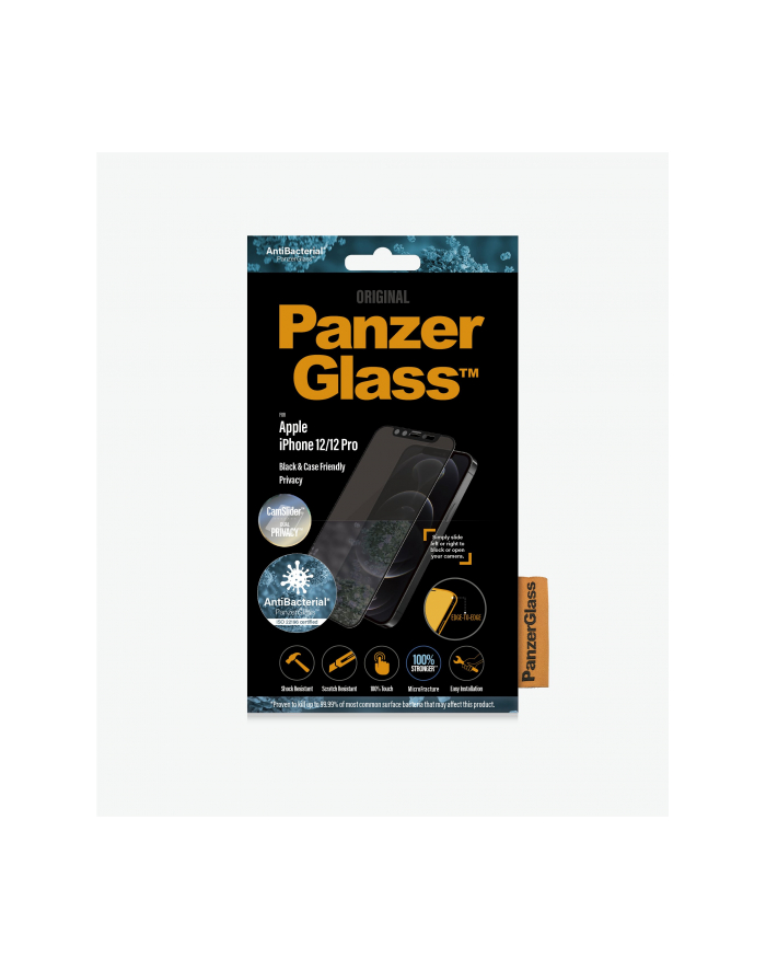 PanzerGlass Privacy E2E iPhone 12 / Pro antibacterial - CF camslider główny