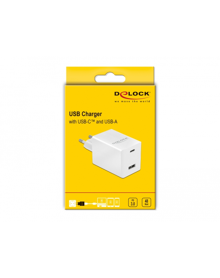 DeLOCK USB charger USB Type-C PD 3.0 and USB Type-A with 48 W. główny
