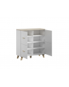 cama meble Komoda LOTTA 110 4D biały+ dąb sonoma - nr 11