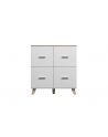 cama meble Komoda LOTTA 110 4D biały+ dąb sonoma - nr 1