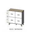 cama meble Komoda LOTTA 110 4D biały+ dąb sonoma - nr 5