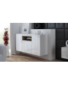 cama meble Komoda VIVA 150 biały/ biały połysk+ dąb sonoma - nr 2