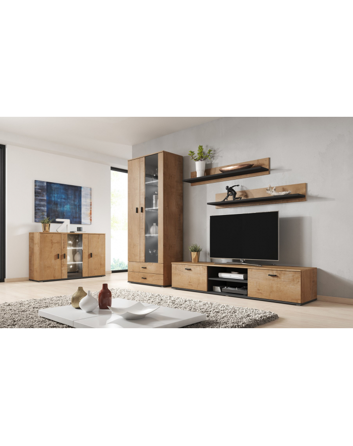 cama meble Komoda 120cm SOHO S7 dąb lefkas+ czarny główny