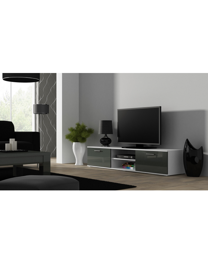 cama meble Zestaw SOHO 5 (RTV180 + WitWisz + Półki) BI/SZ POŁ główny