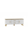 cama meble RTV LOTTA 140 2D2S biały+ dąb sonoma - nr 1
