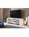 cama meble Szafka RTV WEST 42/130/42 biały/ szary połysk - nr 4