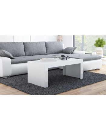 cama meble Stolik/ława TESS 120 biały/ biały połysk
