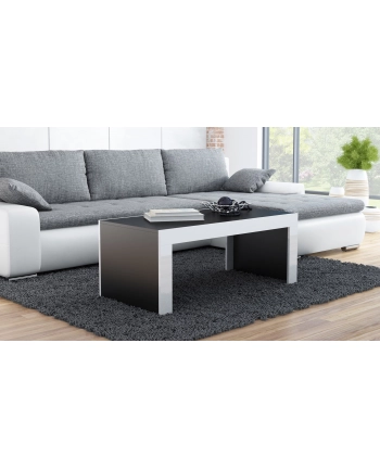 cama meble Stolik/ława TESS 120 czarny/ biały połysk