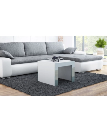 cama meble Stolik/ława TESS 60 biały/ szary połysk