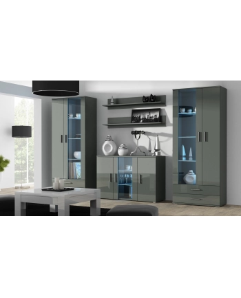 cama meble Witryna SOHO S6 2D2S szary/ szary połysk