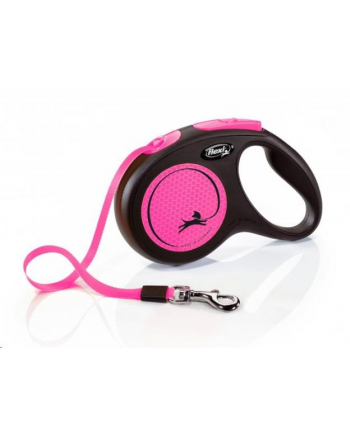 FLEXI Smycz automatyczna New Neon M  5 m kol różowy