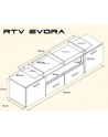 cama meble Szafka RTV EVORA 200 biały/szary połysk - nr 3