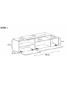 cama meble Szafka RTV SIGMA3 180 czarny/czarny połysk + biały - nr 10