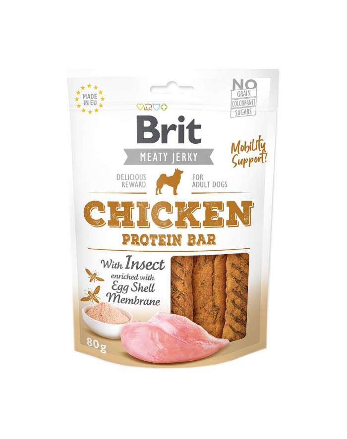 BRIT JERKY Chicken with insect Protein Bar 80g główny