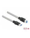 D-ELOCK USB 3.2 Gen 1 Cable Type-A male to Type-B male with metal jacket 0.5m - nr 1