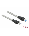 D-ELOCK USB 3.2 Gen 1 Cable Type-A male to Type-B male with metal jacket 0.5m - nr 2