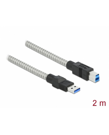 D-ELOCK USB 3.2 Gen 1 Cable Type-A male to Type-B male with metal jacket 2m