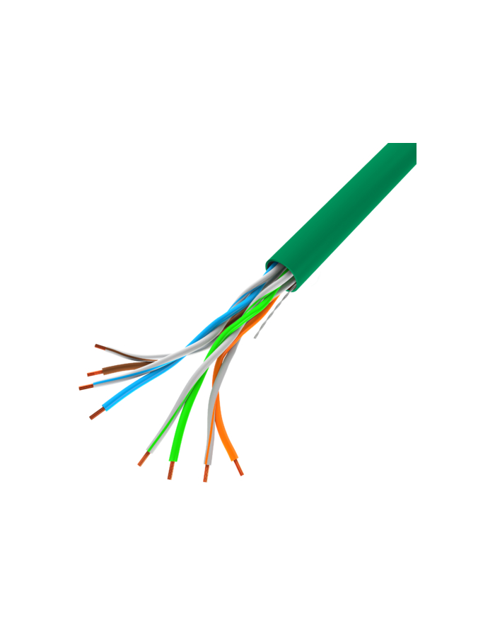 LANBERG LAN cable UTP cat.5e 305m green solid CU fluke główny
