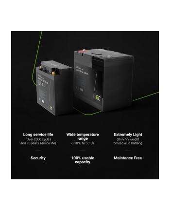 green cell GREENCELL Battery Lithium Iron Phosphate LiFePO4 12.8V 50Ah