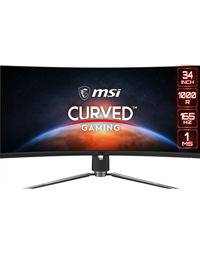 MSI MPG ARTYMIS 343CQR 34inch 3440x1440 VA Curve 1000R 165Hz 1ms Black 2xHDMI 2.0 DP 1.4 główny