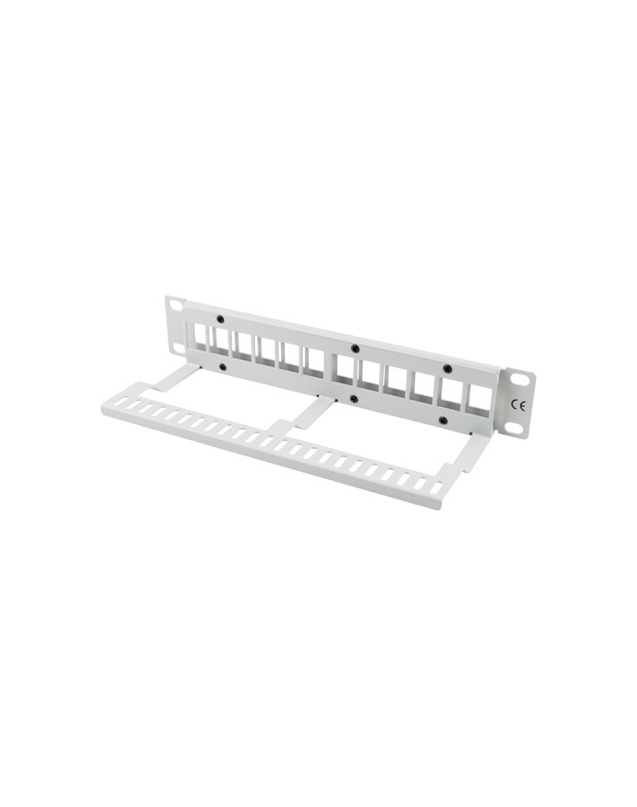 LANBERG patch panel blank 12 port 1U with organizer for keystone modules gray główny