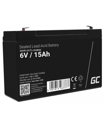 green cell GREENCELL battery AGM VRLA 6V 15Ah