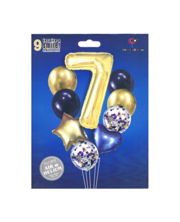 mk trade Zestaw balonów cyfra 7, wys. 40-60cm 9 szt BCF-204-7