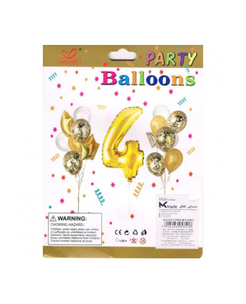 mk trade Zestaw balonów, cyfra '';4'';, wys. 30-60cm, 16 szt.  BSC-538-4