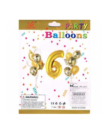 mk trade Zestaw balonów, cyfra '';6'';, wys. 30-60cm, 16 szt.  BSC-538-6