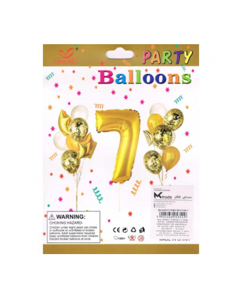 mk trade Zestaw balonów, cyfra '';7'';, wys. 30-60cm, 16 szt.  BSC-538-7