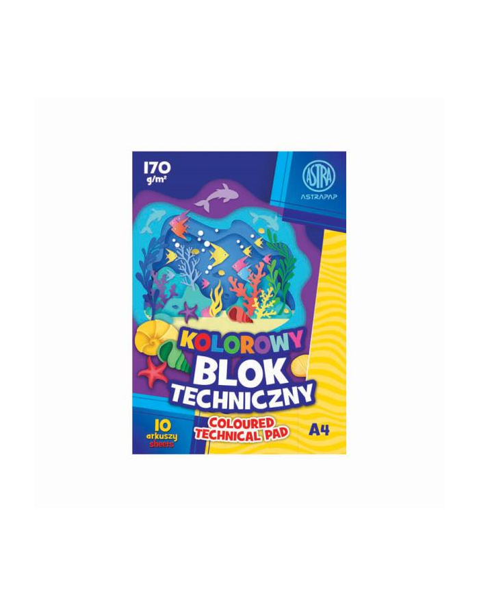 Blok A4 kolorowy barwiony w masie ASTRAPAP 170g 10 ark główny