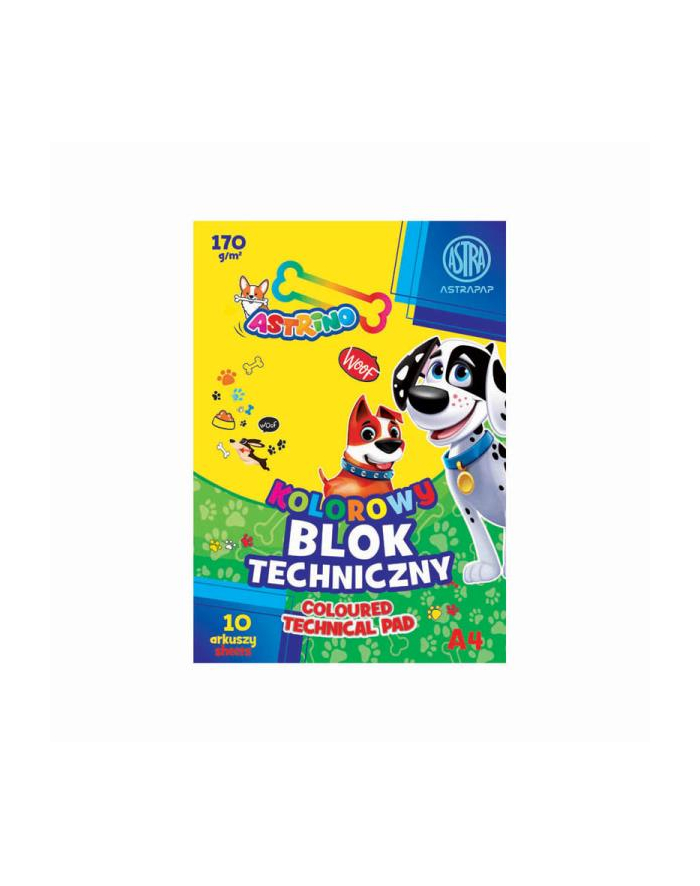Blok A4 kolorowy barwiony w masie ASTRAPAP 170g 10 ark '';Astrino''; główny