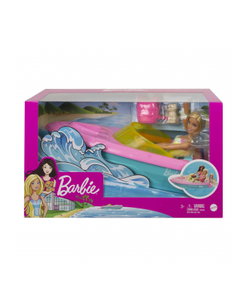 Barbie Motorówka + Lalka GRG30 MATTEL