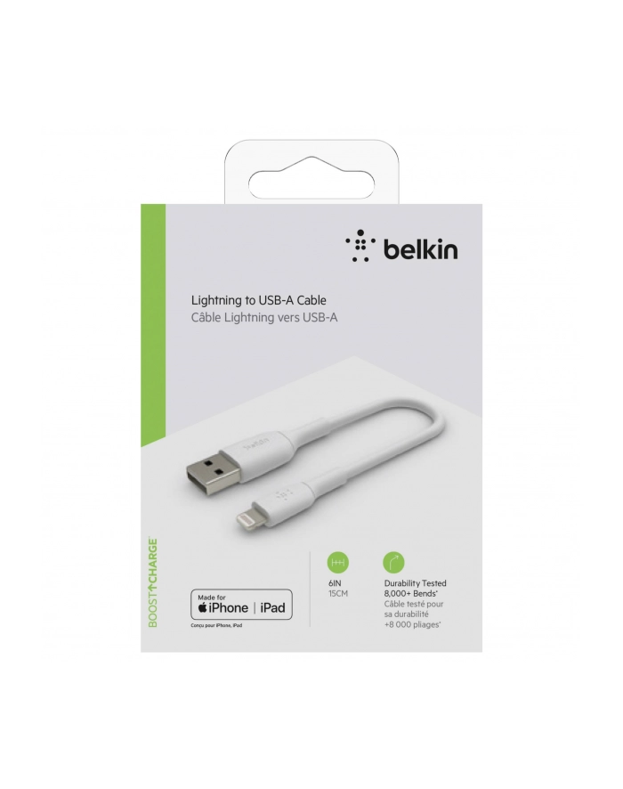 belkin Kabel PVC USB-A to Lightning 15cm White główny
