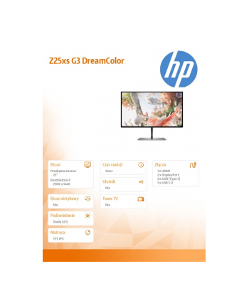 hp inc. Monitor Z25xs G3 QHD Display USB-C DreamColor 1A9C9AA