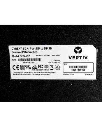 vertiv SC840DP-202 4-port Single-Head Secure KVM