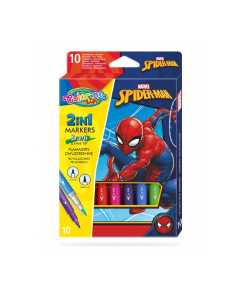 patio Flamastry dwustronne 10 kolorów Colorino Kids Spiderman