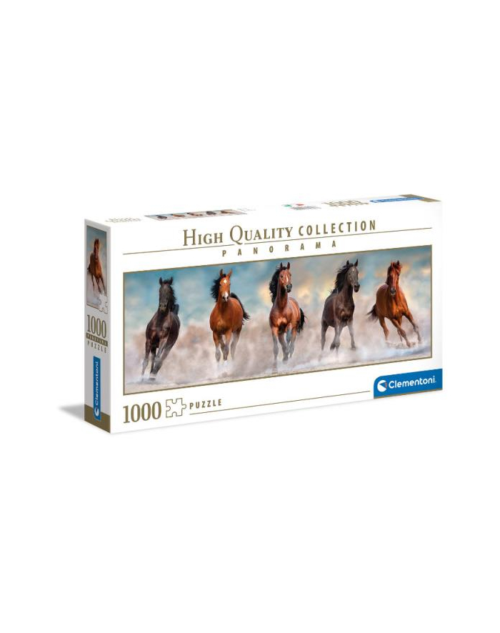 Clementoni Puzzle 1000el panorama Horses. Konie w galopie. 39607 główny