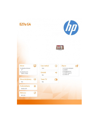 hp inc. Monitor  HP E27u G4 FHD USB-C  189T3AA