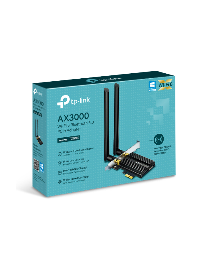 tp-link Archer TX50E karta sieciowa PCI-E AX3000 Bluetooth 5.0 główny