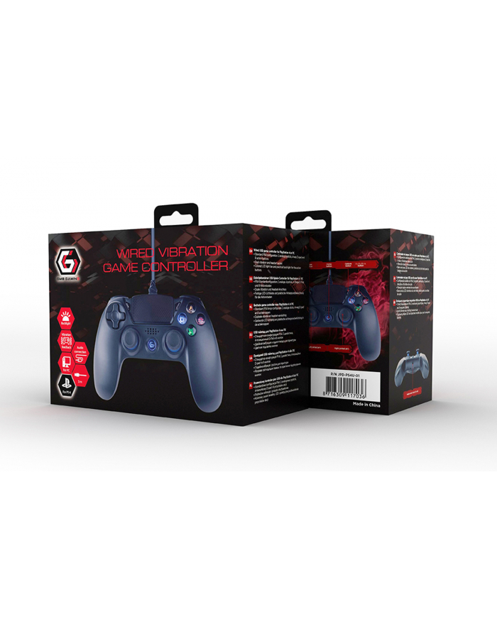 GEMBIRD Wired vibration game controller for PlayStation 4 or PC Kolor: CZARNY główny